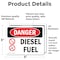 Signmission Diesel Fuel Danger Sign, Vinyl Decal, 5in W x 3.5in L, 2PK OS-2PACK-DS-D-35-L-1122 - alternate 2